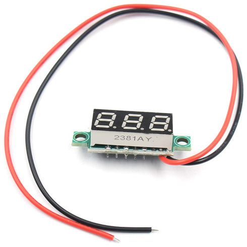 (5 Pack) JacobsParts DC 2.4-30V 2-Wire Voltmeter 3-Digit LED Display Panel Volt Meter Digital Voltage Tester (Yellow)...