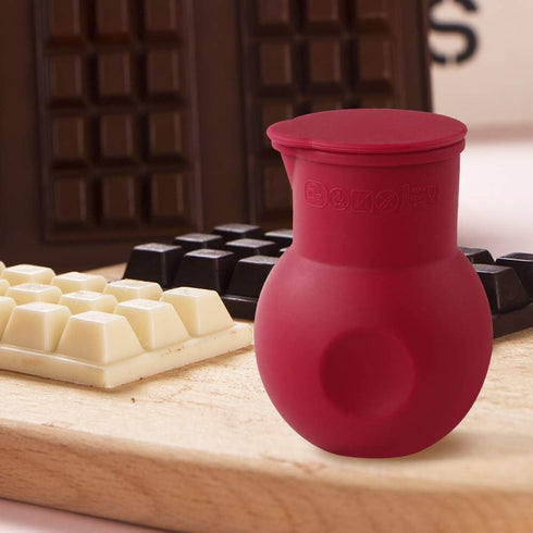 Webake Silicone Chocolate Melting Pot Microwave Melt and Pour Candy Butter Warmer for Mold Heat Sauce Syrup Cream, European Standard Silicone Baki...