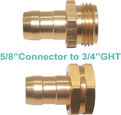 Joywayus 2Set Heavy Duty 5/8" Barb x 3/4" GHT Male & Female Swivel Hex Aluminium Garden Water Hose Pipe Connector Repair Kit Fitting with Stainles...