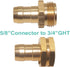 Joywayus 2Set Heavy Duty 5/8" Barb x 3/4" GHT Male & Female Swivel Hex Aluminium Garden Water Hose Pipe Connector Repair Kit Fitting with Stainles...