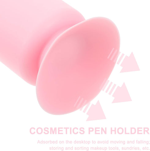 FOMIYES Silicone Suction Cup Pen Holder Pen Holders for Desk Pencil Case Organizer Makeup Brush Holders for Vanity Non Slip Flower Vase Makeup Org...