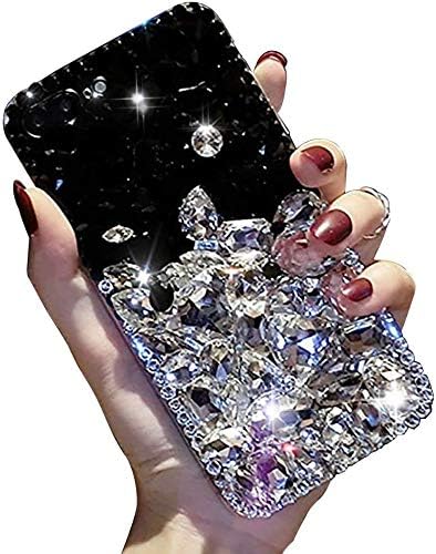 LCHDA Bling Diamond Case for Samsung Galaxy A51, Glitter Clear Crystal Rhinestone Full Diamonds Luxury Sparkle Transparent Bumper Women Girls Prot...