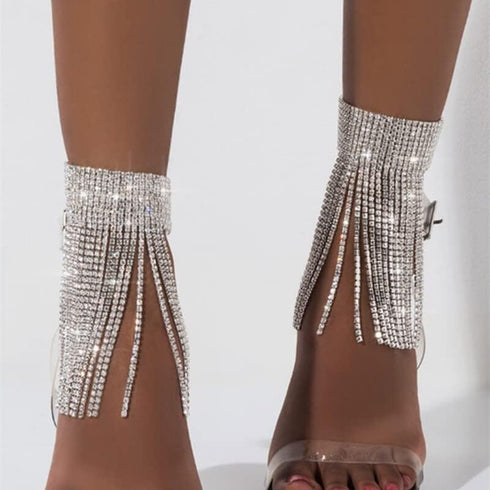 Rhinestone Anklets Jewelry Silver Sparkly Ankle Bracelets for Women...