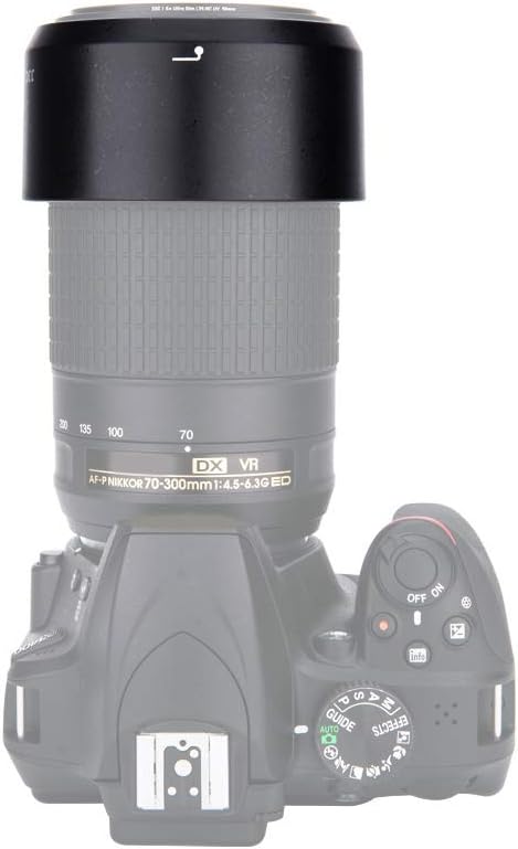 JJC HB-77 Reversible Dedicated Lens Hood Shade for Nikon AF-P DX Nikkor 70-300mm f/4.5-6.3G ED VR,Nikon AF-P DX Nikkor 70-300mm f/4.5-6.3G ED Lens...