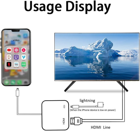 Apple MFi Certified Lightning to HDMI Adapter,1080P Screen Converter with Lightning Charging Port HDMI Digital AV Adapter iPhone to HDMI Adapter C...