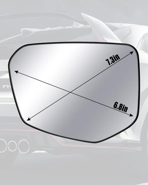 Left Driver Side Mirror Glass Replacement with Power Heated Fit for Honda Civic 2016-2021 Envix 2018-2022 Crider 2019-2022, Convex Mirror Glass Re...