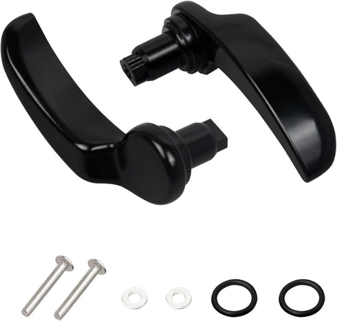 NTHREEAUTO Black Saddlebag Latch Lever - Saddle Bag Lid Lifter Aluminum Compatible with Harley Davidson Touring Street Glide Road King Special Roa...
