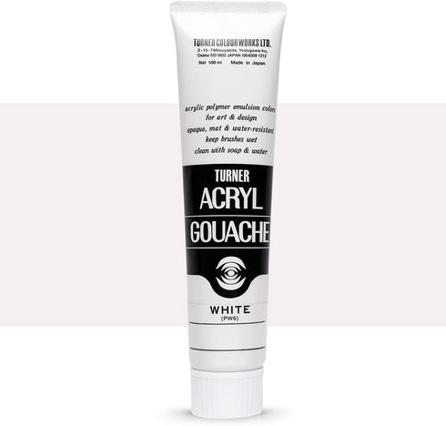 Turner Colour Works Acryl Gouache Artist Acrylic Paint - Single 100 ml Tube - White...