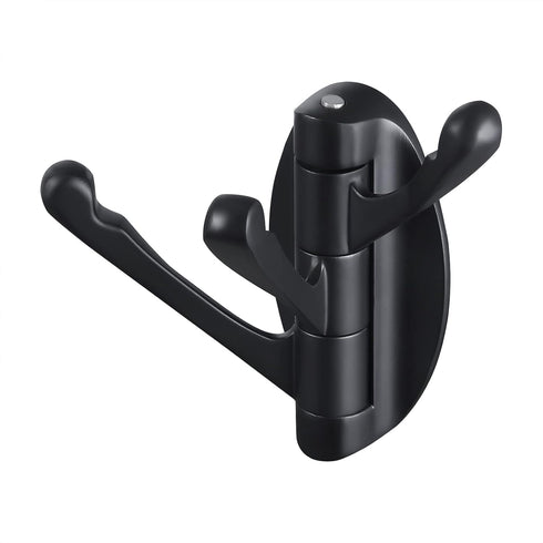 KES Solid Metal Coat Hook Folding Swing Arm Swivel Hook with Multi Three Foldable Arms for Bathroom Kitchen Garage Wall Mount Matt Black, A5060-BK...
