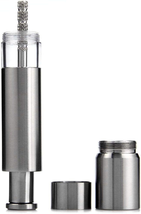 Salt and Pepper Grinder Set of 2,Stainless Steel Push Button Grinder Modern Design Thumb Grinder, for Black Pepper, Sea Salt and Himalayan Salt, S...