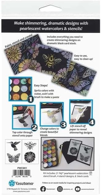 Yasytimi Pearlescent Paint & Stencil Kit...