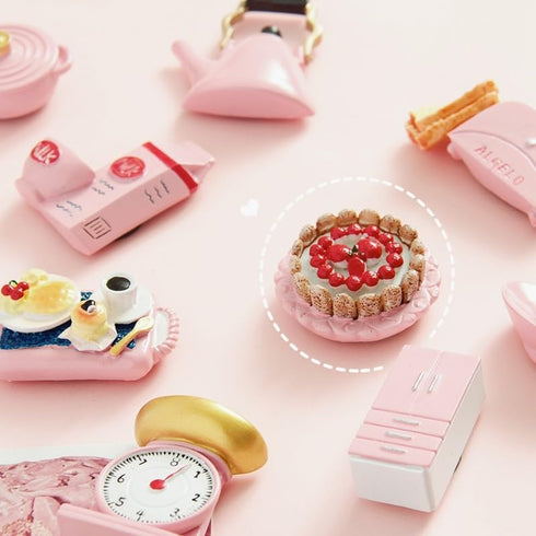 4 Pink Fridge Magnets, Cute 3D Pink Kitchen Appliances with Strong Magnets for Kitchen Home Class Office, Funny Decorative Refrigerator Magnets...
