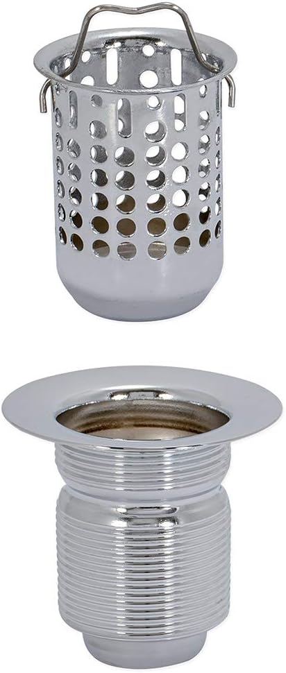 EZ-FLO 3 Inch Removable Kitchen Sink Strainer Drain Extended Shank Junior Duo, Stainless Steel, 1-7/8 Inch to 2-1/4 Inch Opening, 30037...