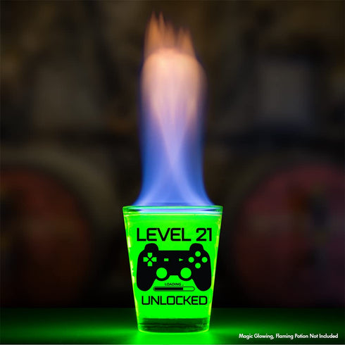 Level 21 Unlocked - Birthday Shot Glass -Birthday Gift - Celebrate Turning Twenty-One - 21st Birthday Gifts for Him or Gifts for Her - Shot Glass ...