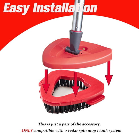 Scrub Brush Compatible with O Cedar Spin Mop 1 Tank System, Triangle Floor Scrubber Mop Replace Head Base Fit for Ocedar EasyWring Microfiber Spin...