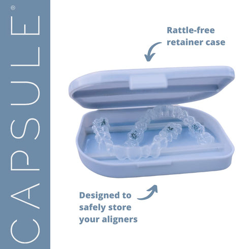 Dental Mouthguard Containers, Rattle-Free Orthodontic Retainer Cases, Clear Aligner Cases Slim for Household and Travel - Light & Easy to Carry...