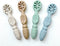 Baby's First Spoon | Self-Feeding Spoon | Toddler Utensil | BPA-Free Silicone 4-Pack (Sandy Beach)...