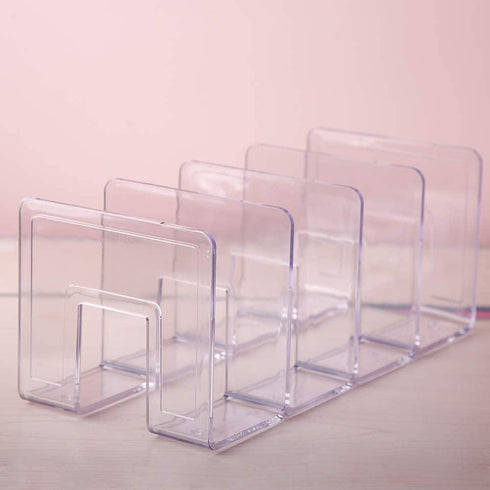 LUGUNU Clear Acrylic Desk File Sorter Purse/Handbag Organizer clutch divider Mesh Folder Office Supplies Stand Bookshelf (3 Sections) (4 Sections)...