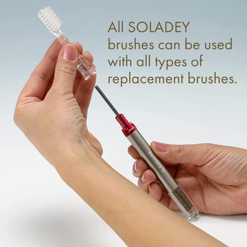 3 Ionic Toothbrush, Solar Panels and TiO2 Semiconductor, 3 Row Honeycomb Bristle Red, You can Brush Without Toothpaste...