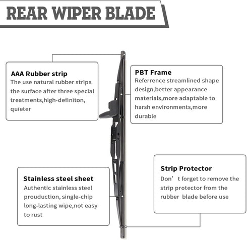 (Set of 2) HDOEE Replacement For Toyota Sequoia 2001-2007,Rear Wiper Blade Kit Set,Rear Wiper Accessories Parts,Wiper Blade for Back Windshield Wi...