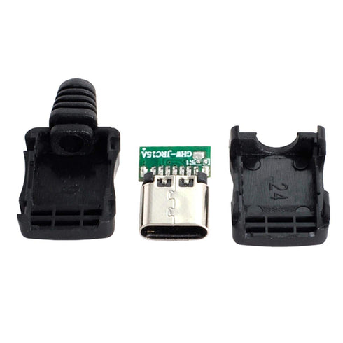 cablecc 10set DIY 4pin USB 2.0 Type C Female Socket Connector SMT Type with PC Board & Housing & 3.0mm SR...