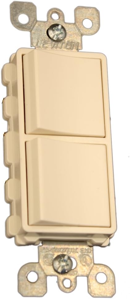 Leviton 5641-T 15 Amp, 120/277 Volt, Decora Single-Pole / 3-Way AC Combination Switch, Commercial Grade, Grounding, Light Almond......