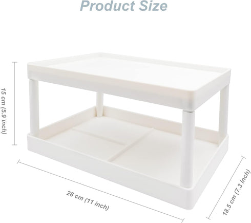 souG Desktop Storage Rack Organizer for Kitchen Bathroom Office Dorm - Double-Layer Cosmetic Stationery Storage Holder and Table Sundries Display ...