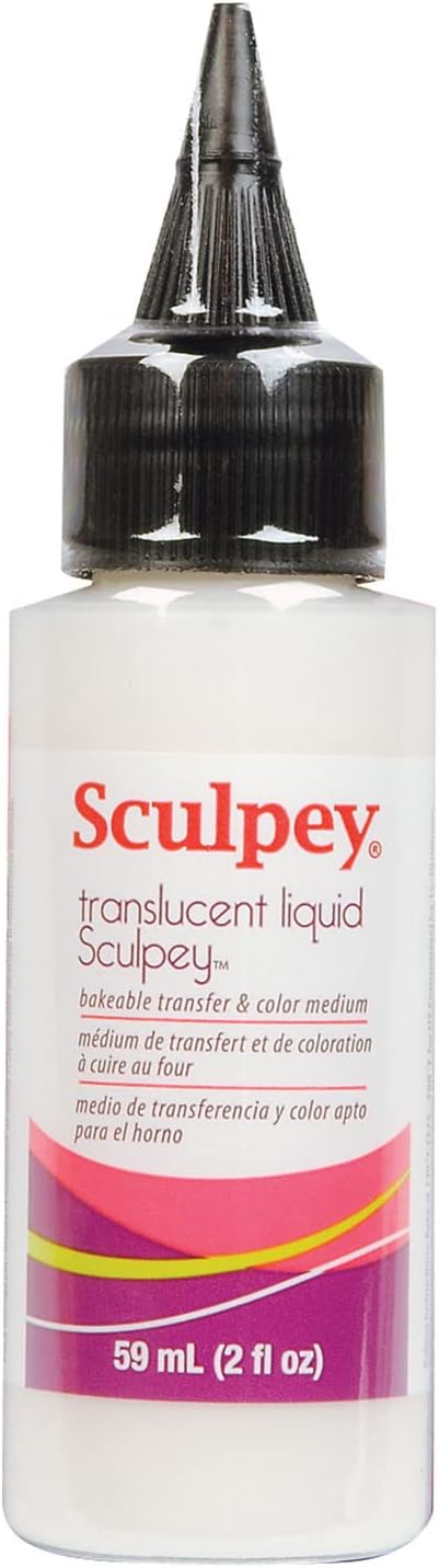 Polyform Liquid Sculpey Liquid Polymer Oven-Bake Clay, Translucent, 2 oz. bottle, Great for jewelry, holiday, DIY, mixed media, window clings, hom...