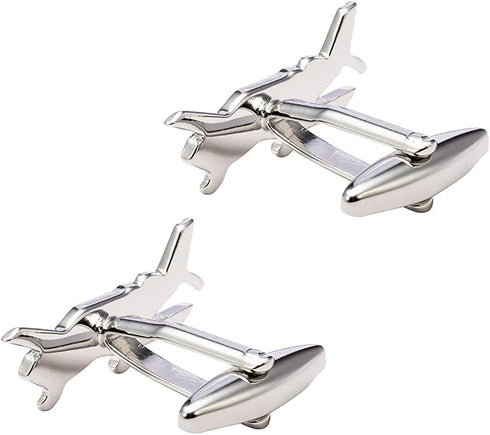 Executive Silver Aviation Piper Plane Cufflinks for Men...