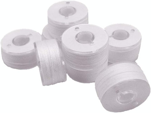 YEQIN 36pcs White Prewound Bobbin Thread and Bobbin Clamps - Size A Class 15 SA156 Compatible with Babylock, Brother, Consew, Juki, Singer Embroid...