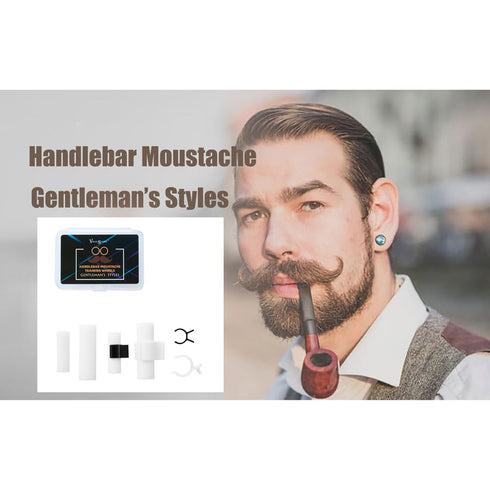 2 Pair Handlebar Moustache Training Wheels Set,Visualsource Handlebar Mustache Trainer Beard Shaping Styling Tool Size L & Size S Mustache Curler ...
