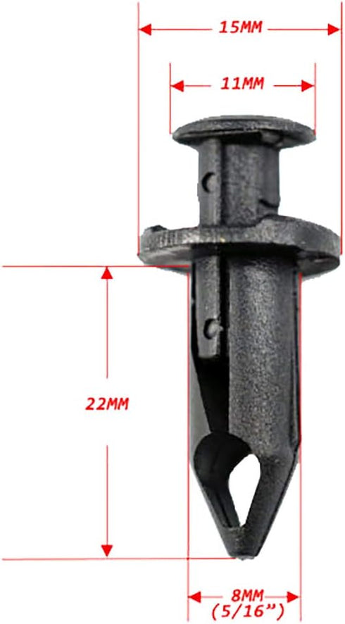 labwork Car 8mm Dia Hole Plastic Rivets Fastener Auto Bumper Push Pin Clips...