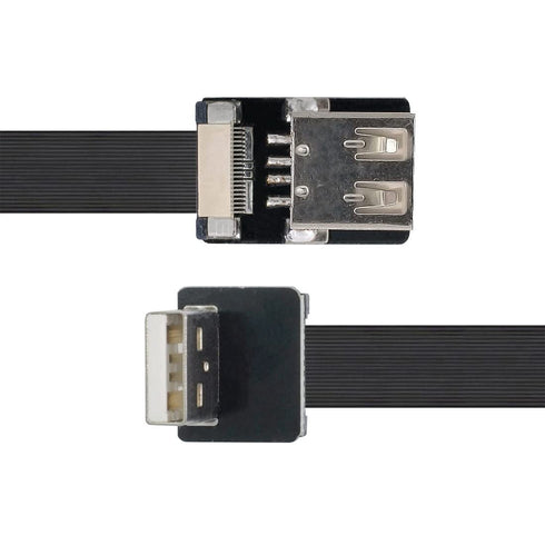 chenyang USB 2.0 Flat Cable USB 2.0 Male to Female 90 Degree UP Angled Data Transfer Charging Ribbon Flex Extension Cable Adapter 1.0M...