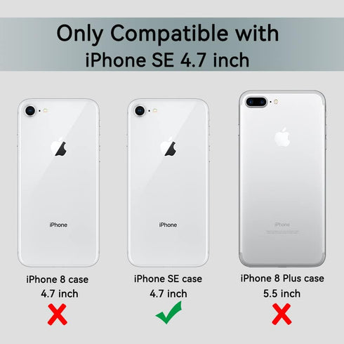 COOLQO Compatible for iPhone SE/8/7 Case with Screen Protectors, Military Grade Drop Protection, Dual Layer Design Non-Yellowing Heavy Duty Protec...