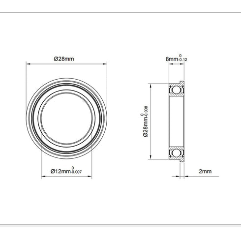 F6001ZZ 4PCS Flange Ball Bearing 12×28×8mm Double Metal Shielded Flanged Bearing Chrome Steel ABEC-1(P0) Z2 Deep Groove Ball Bearing for Industria...