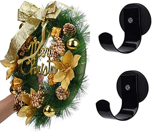 Magnetic Wreath Hanger for Front Doors, 2 Pack Wreath Holder for Steel Door Metal Wreath Hook for Wreath Decorations...