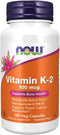 NOW Supplements, Vitamin K-2 100 mcg, Menaquinone-4 (MK-4), Supports Bone Health*, 100 Veg Capsules...