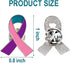 50 Pcs Pink Purple Teal Ribbon Pins Thyroid Cancer Awareness Enamel Lapel Brooch Cancer Awareness Products...