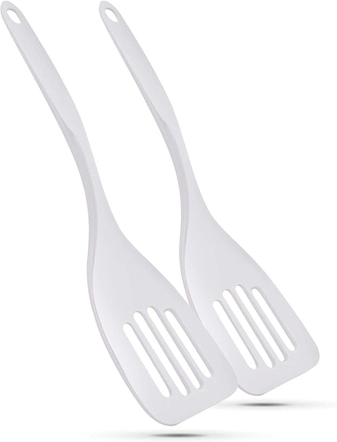 Ram-Pro Melamine Hard Plastic Slotted Turner Heat-Resistant Rubber Large Handle with Hole Spatulas Heavy Duty Kitchen Utensils for Cooking Flippin...