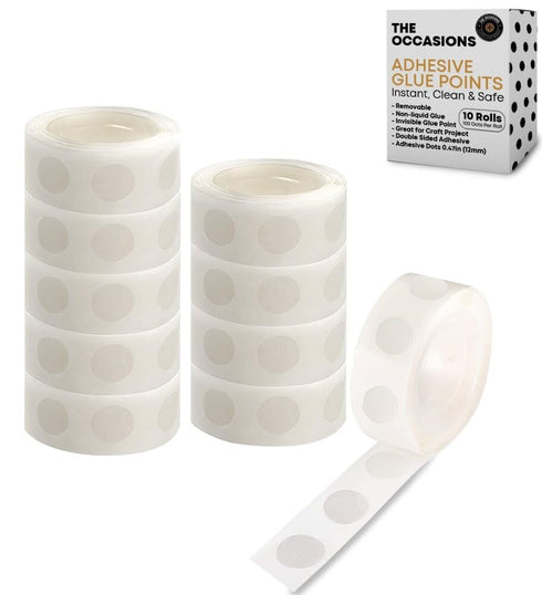 1000pcs Clear Strong Glue Double Sided Dots Transparent Heavy Duty | Sticky Dot Balloon Adhesive Glue Removable Point Tape 10 Rolls Scrapbook The ...