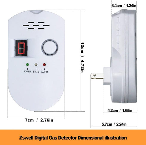 Natural Digital Gas Detector, Home Gas Alarm, Gas Leak Detector,High Sensitivity LPG LNG Coal Natural Gas Leak Detection, Alarm Monitor Sensor Home/Kitchen