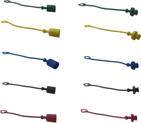 5 Sets 1/2?Agricultural ISO 7241-B Hydraulic Coupler Male Dust Cap And Female Plug Cover Set(Red,Blue,Black,Yellow,Green)...