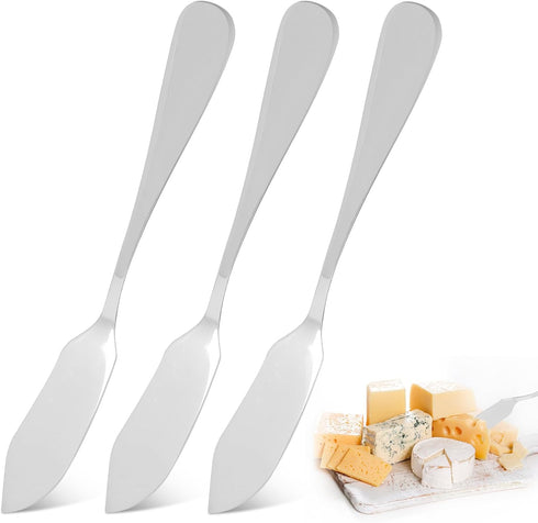 3Pcs Butter Knives Stainless Steel Butter Spreader Kitchen Knives for Pastry and Cold Butter Sandwich Cheese (6.1Inch)...