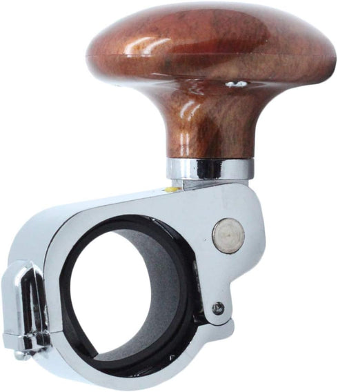 Car Steering Wheel Spinner Knob ABS Head Metal Ring Brown...