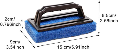 3 Pcs Hand-Held Pool Scrub Brush, Bathroom Scouring Pad, Non-Scratch Bathtub Scrubber with Handle, Cleaning Sponge for Shower Tile, Bathtube Sink ...