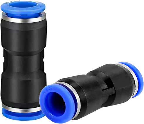 WAFJAMF Straight Push to Connect Fitting,12mm Tube OD Quick Release Pneumatic Connectors, Air Line Hose Pipe Fittings Kit Connector PU-12(10 Pcs)...