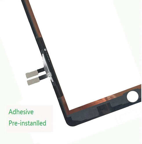 for Black iPad 6 6th Gen 2018 (A1893 A1954) Touch Screen Digitizer Replacement Front Glass Assembly -Includes Camera Holder+PreInstalled Adhesive ...