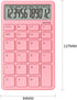 UNIONE Pocket & Desktop Pink Calculator with a Bright LCD, Dual Power Handheld Desktop. Color. Business, Office, High School...