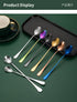 Demitasse Espresso Spoons, Coffee Spoon, 7.7Inches Stainless Steel Spoons for Dessert, Set of 6(blue)...