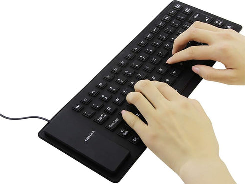 Foldable Silicone Keyboard, USB Wired 85 Keys Waterproof Rollup Silent Typing Soft Touch Keyboard for PC Notebook Laptop(Black)...